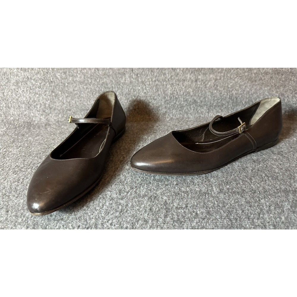Brooks Brothers Shoes Womens 7 Brown Leather Mary Jane Italy Academia Flats Work
